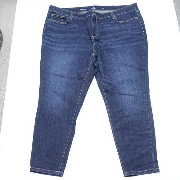 St John's Bay Jean Women 24WS Blue Denim Skinny Leg Pocket Medium Wash High-Rise - Picture 1 of 8